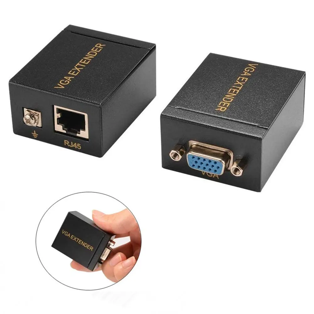 1 пара, приемник-передатчик VGA на RJ45, Ретранслятор с Cat5e/6 до 60M VGA UTP для ПК, ноутбука, компьютера, проектора