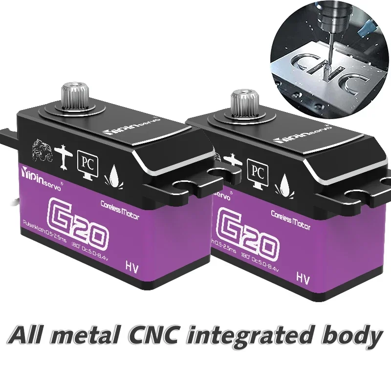 Yipinservo 20 кг Цифровой сервомотор PWM с полным металлическим редуктором большой