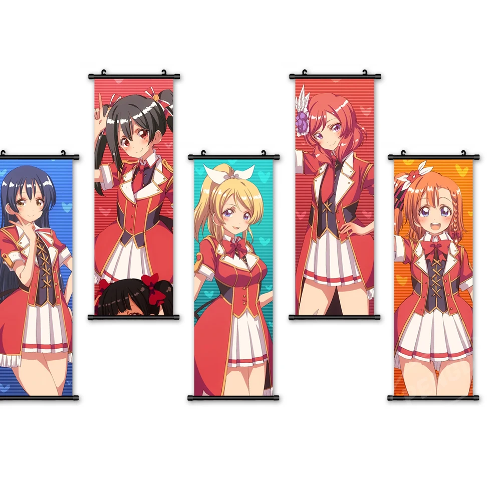 

Anime Canvas Home Decor Characters Poster Print Pictures Wall Art Plastic Scroll LoveLive! Hanging Painting Bedside Background