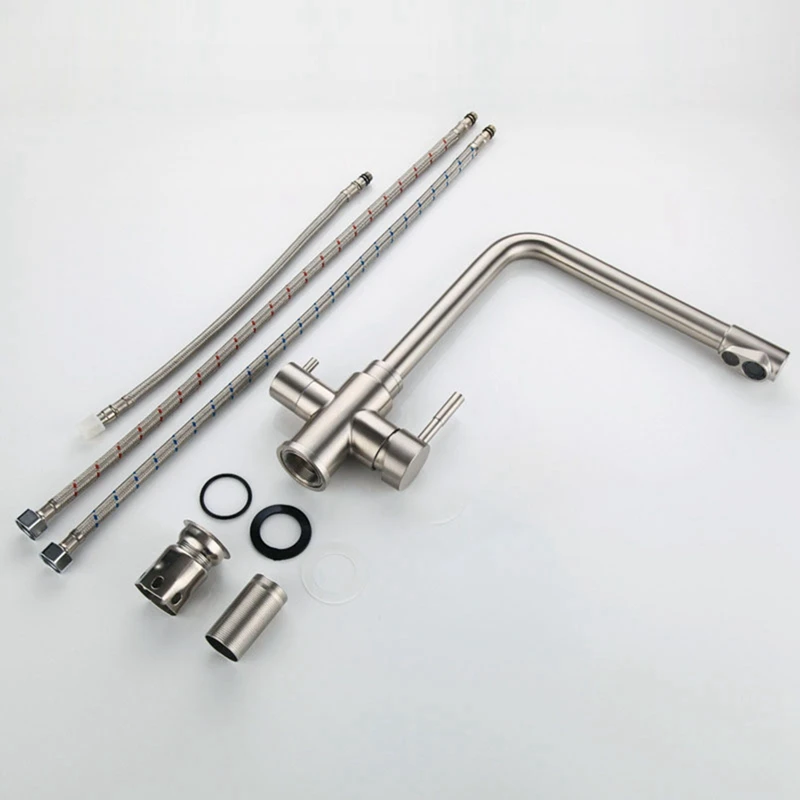 Promotion! 3 In 1 Drinking Water Tap Kitchen Mixer Taps 360°Rotatable Stainless Steel Faucet For Sink |