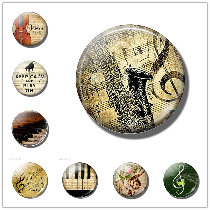 Круглое стекло холодильник магнит белая доска Адсорбция Ретро музыкальные