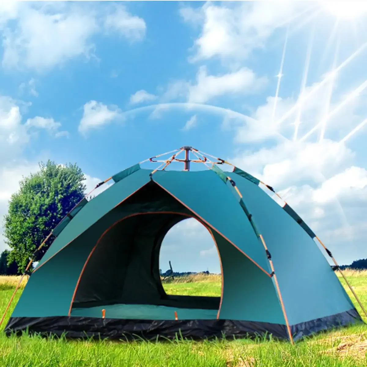

4 season Tents Large Tent Sun Shelters 3-4 Person Outdoor Camping Tents Automatic Pop Up Tents Throw For Big Family Hiking Beach