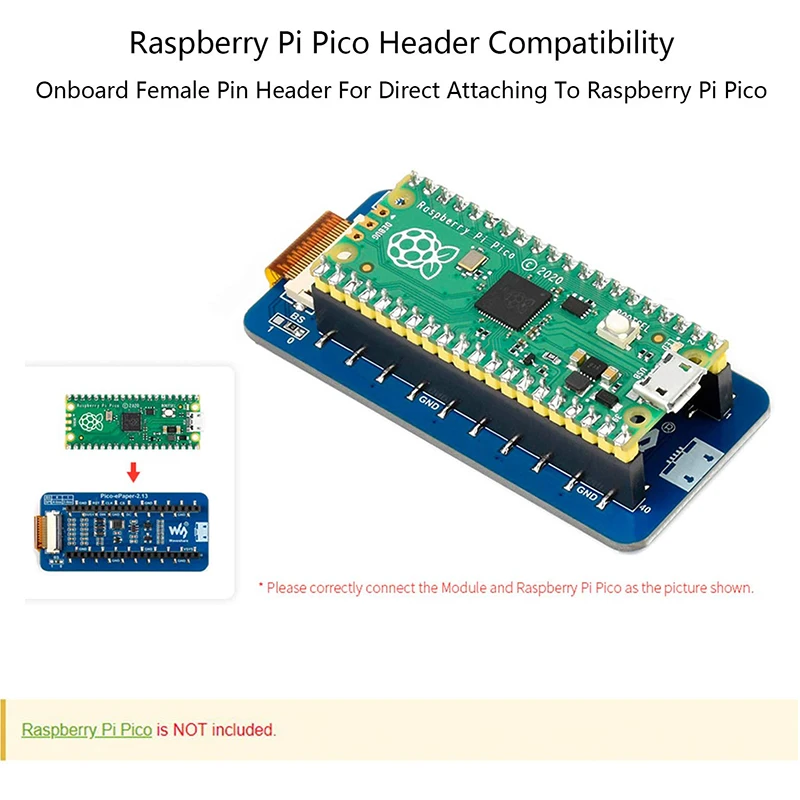 Raspberry Pi Pico 2 13 дюйма E-Paper E-Ink модуль дисплея x 12 пикселя экран SPI интерфейс ЖК для