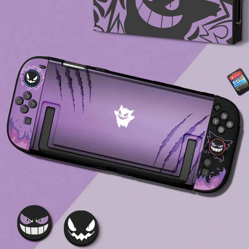 Фото Защитный чехол Anime Purple Gengar для Nintendo Switch 2/OLED/контроллеров Switch, съемный жесткий чехол-док-станция для Joy-Con №4