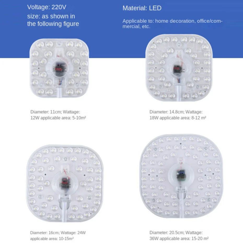 LED Module Source Ceiling Lamp Indoor Ceiling Light Source 12W 18W 24W 36W 220V Remould Led High Brightness Lighting With Magnet images - 6