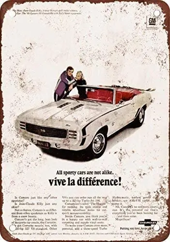 1968 Camaro с Жан-Клодом Келли винтажная репродукция внешнего вида металлический