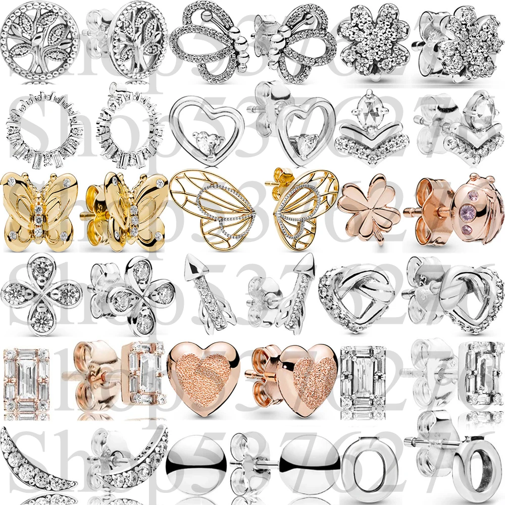 Серьги-гвоздики из стерлингового серебра 925 пробы с классическими пожеланиями и