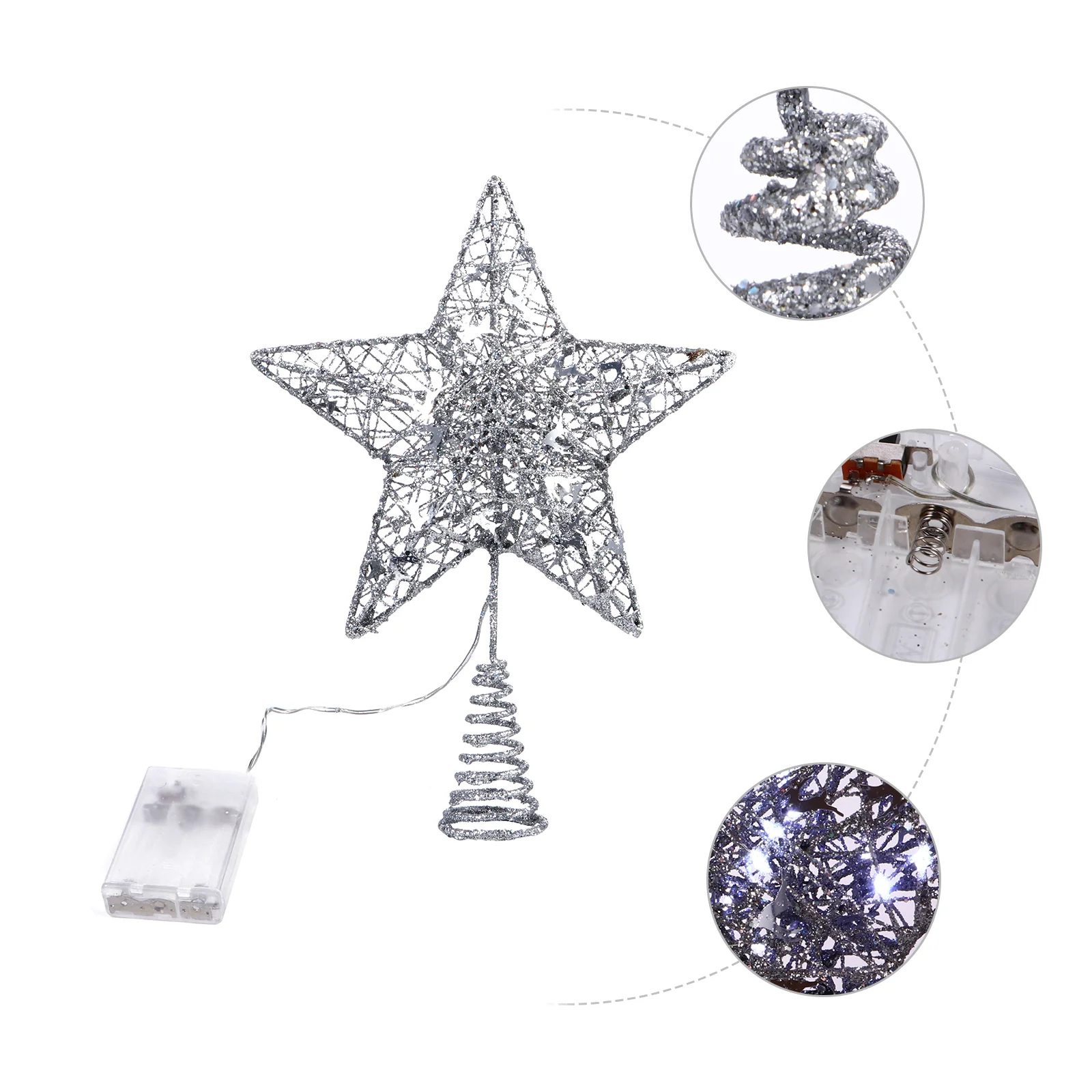 

Blush Decor Glowing Tree Top Star Christmas Ornaments Three-dimensional Topper Xmas