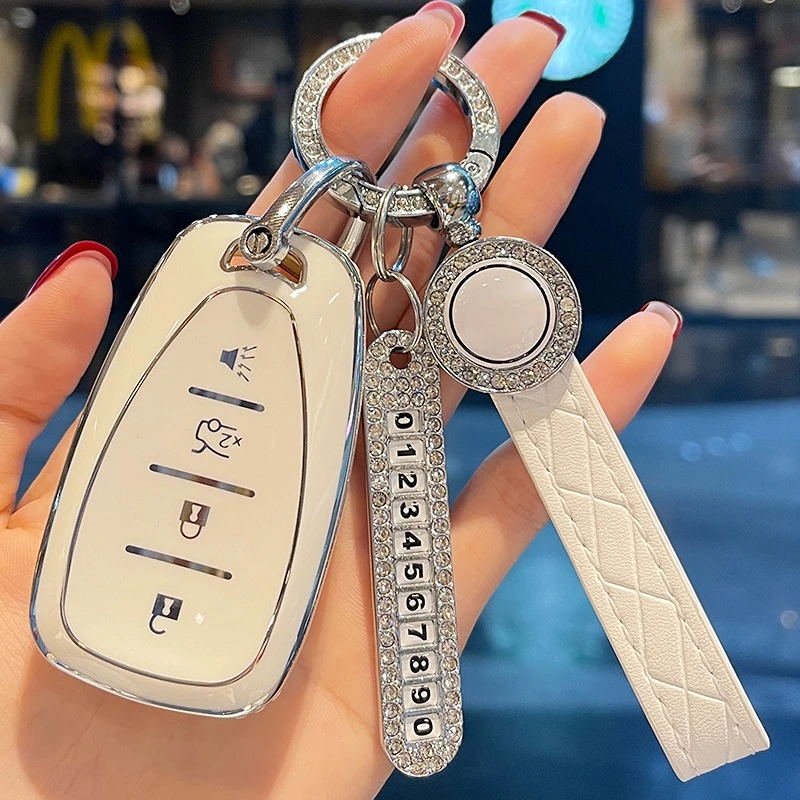 

Leather Strap Car Key Case Cover For Chevrolet Malibu XL Equinox Bolt Volt Camaro Blazer Premier Camaro Traverse SS Trailblazer