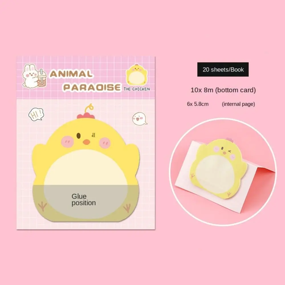 

Self-stick Notes Animal Sticky Notes Notepad Thickened Stickers Cartoon Adhesive Memo Pads Penguin Rabbit