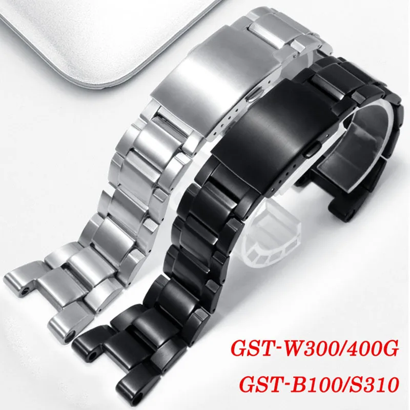 Stainless Steel Strap for Watch Band Replacement GST-W300 GST-S130 GST-400G GST B100 Metal Men's Watches Bracelet