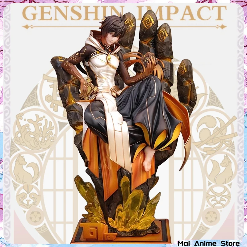 Anime Morax Rex Genshin Impact Action Figures Zhongli Rock Figurine Collection Pvc Model Dolls Toys Gifts