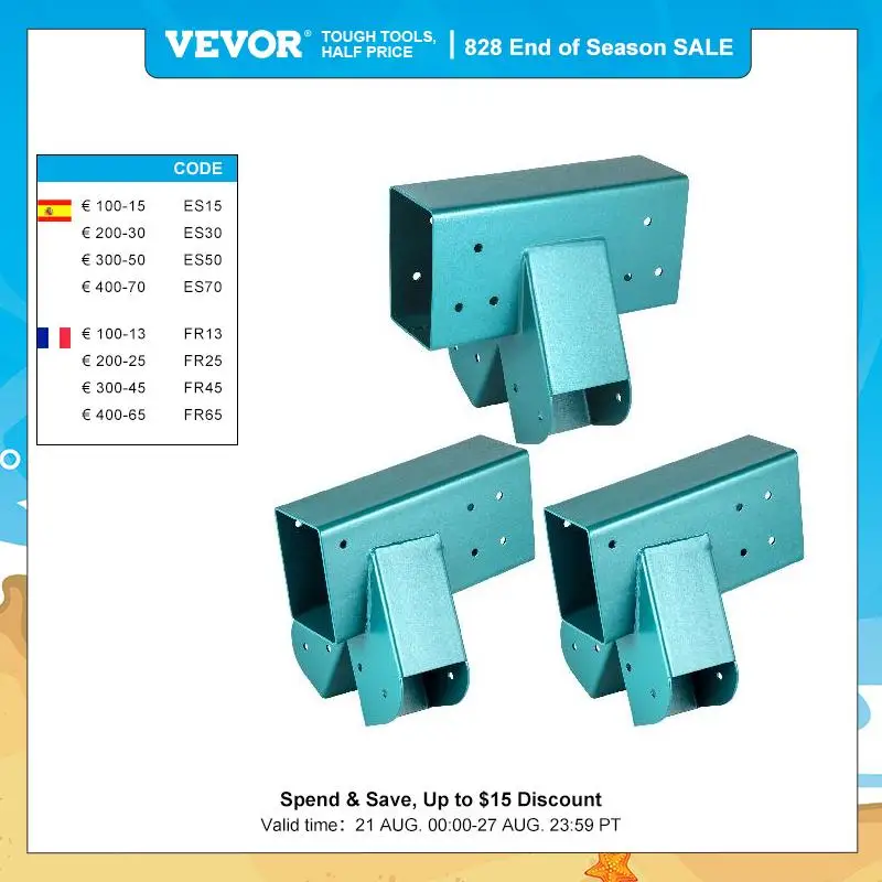 VEVOR 3PCS Swing Bracket Set 12 Inch A-Frame Construction Swing Set Hardware Iron Material with Green Powder for Backyard Swing