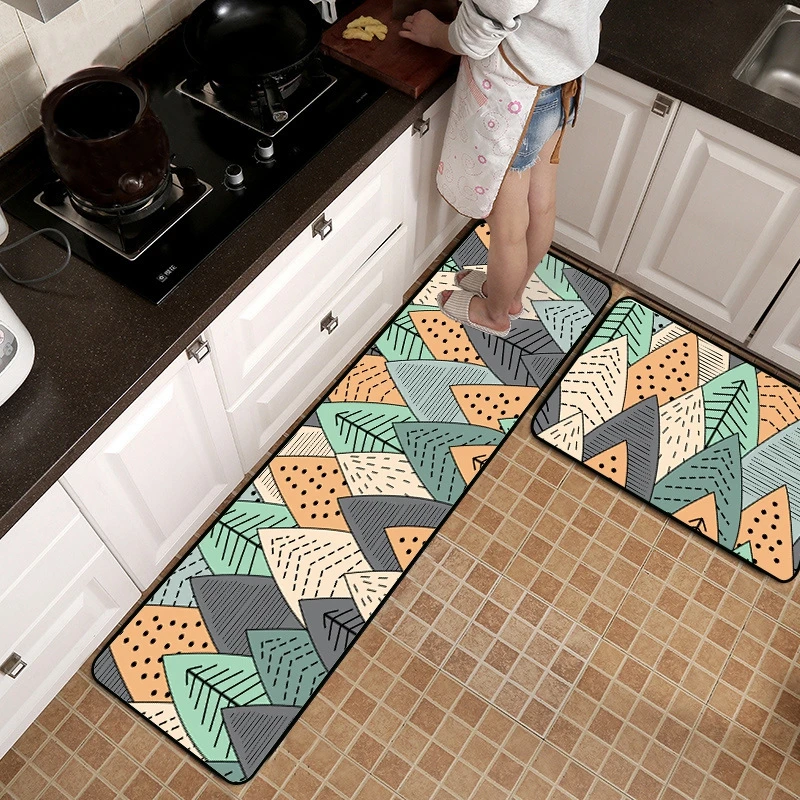 

Коврик кухонный в японском стиле с мультяшным геометрическим принтом, нескользящий ковер для гостиной, ванной, балкона, двери, спальни, прик...