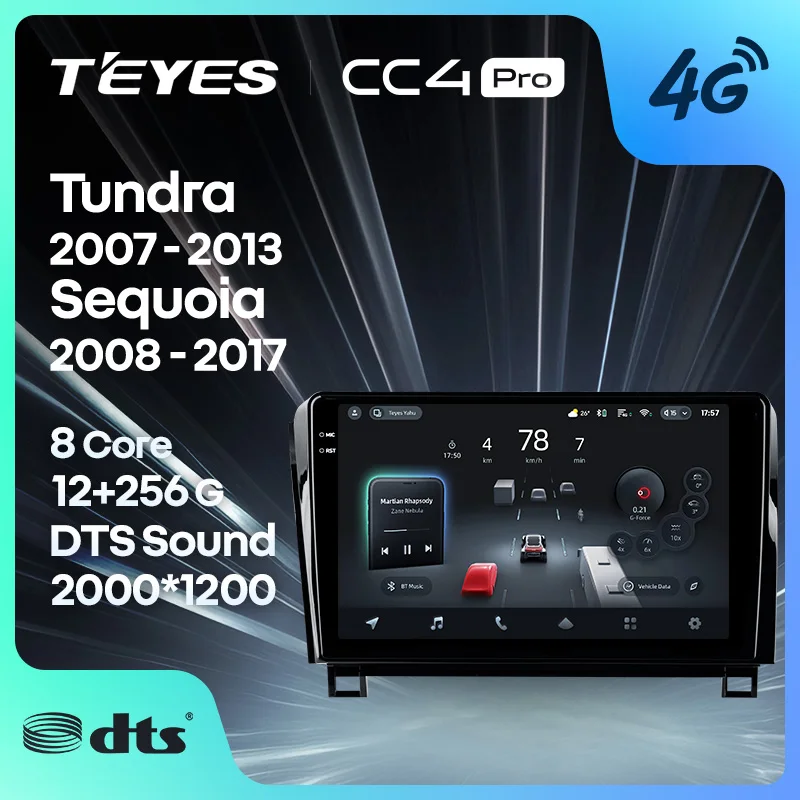 Фото TEYES Тиайс CC4 PRO Штатная магнитола For Тойота Тундра XK5 Секвойя XK60 For Toyota Tundra XK50 2007 - 2013 Sequoia XK60 2008 - 2017 автомагнитола 2 DIN DVD GPS CarPlay Android Auto мультимедиа автомобиля головное №1