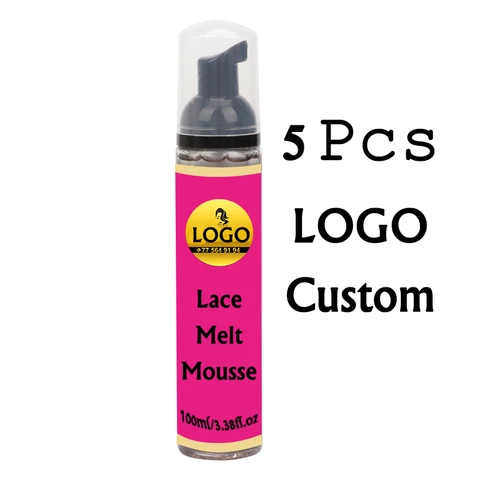 Кружевной плавящийся мусс с индивидуальным логотипом, 5 шт., растушевка кожи, кружевной плавкий мусс, кружевной удерживающий мусс для париков спереди, простой в использовании