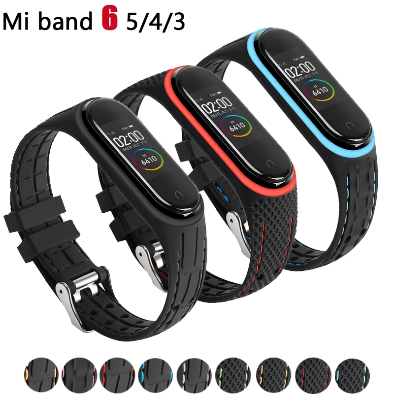 

Mi band 6 Strap For Xiaomi Mi band 7 6 Bracelet replacement Sport Silicone Smart watch wrist belt beacelet Miband 3 4 5 strap