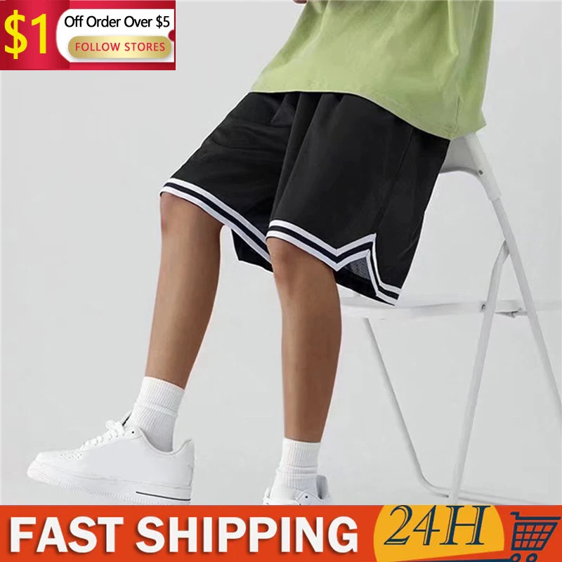 

Men'S Running Shorts Breathable Quick-Drying Black White Shorts Loose Men Sport Workout Shorts Training Bodybuilding Short Pants