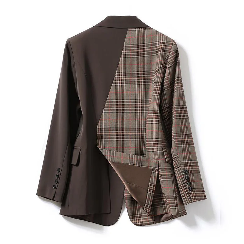 Plaid Blazers Coats for Women Elegant Stylish Clothing 2022 Autumn winter Women's Business Suit Vintage Ladies Jackets Fashion
