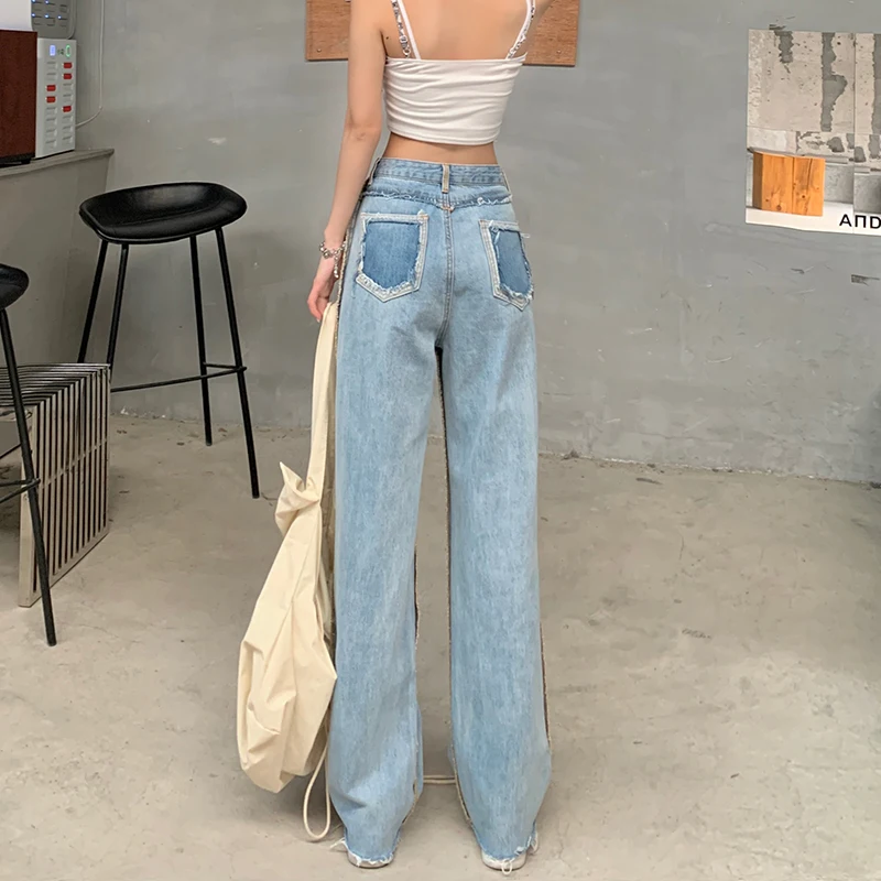 Women Casual High Waist Plus Size Summer Denim Pants 2023 New Wide Leg Jeans Streetwear Vintage Loose Blue Boyfriend Trousers