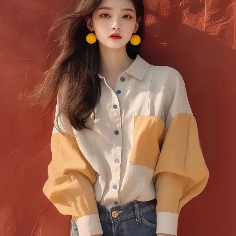 Шифоновая винтажная женская рубашка