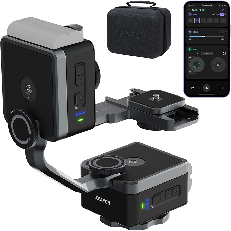 Фото Zeapon Micro3 E700 Двусторонний моторизованный слайдер для камеры с моторизованной панорамной головкой PONS PT, чехол для переноски в комплекте №3