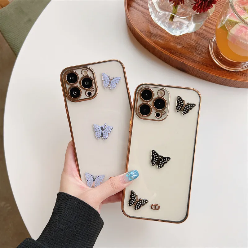 

Magnetic Phone Case Iphone 11 12 13 14 Pro Max X XS XR 7 8 Plus 6D Shockproof plated diamond-encrusted Butterfly Phone soft case