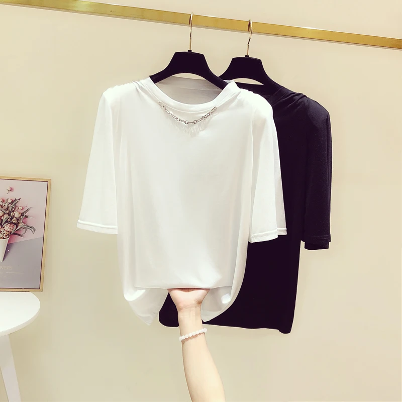 

T-shirt women's short-sleeved 2021 summer new simple t-shirt top one