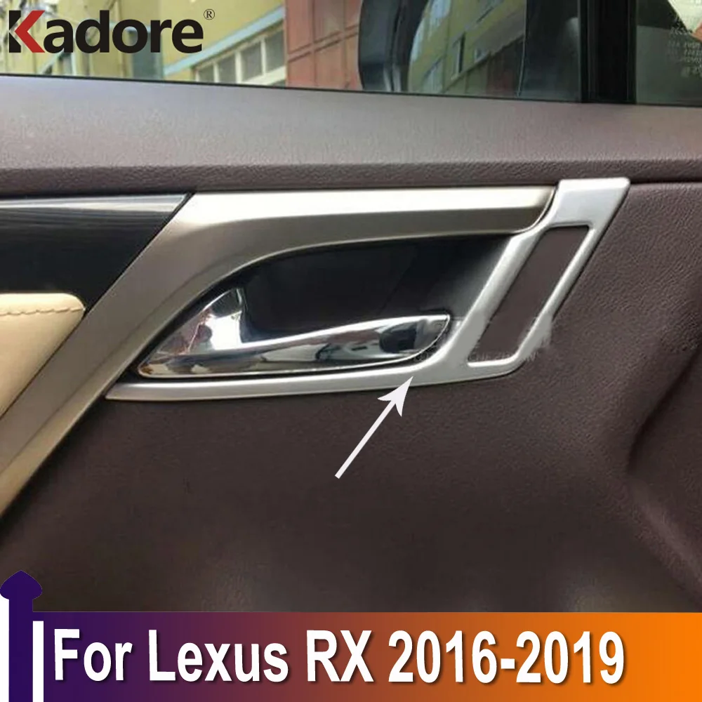 

For Lexus RX 2016 2017 ABS Matte Interior Inner Door Handle Catch Cover Trim Inserting Decal Panel Car Accessories