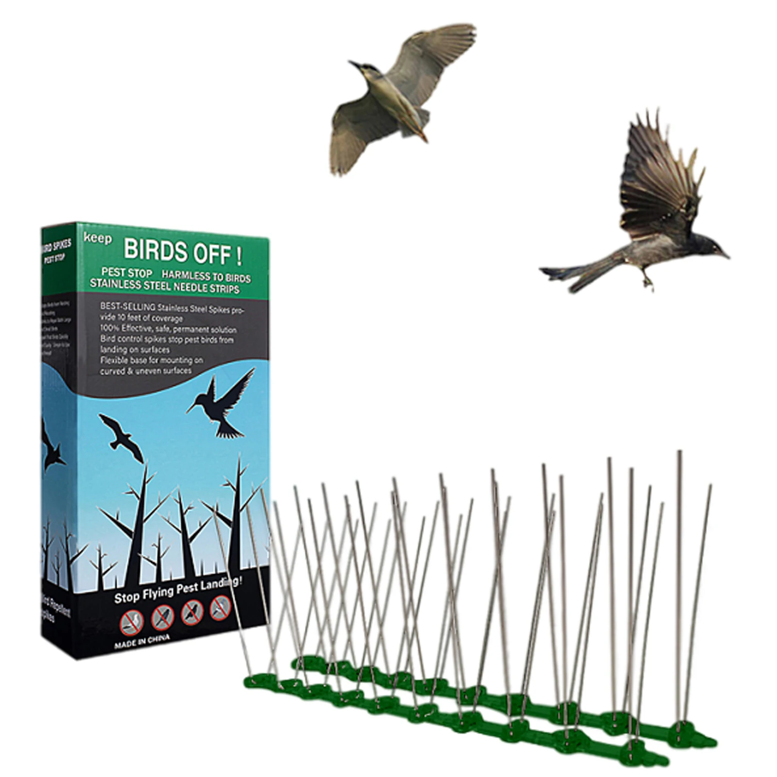 

Bird And Pigeon Spikes Anti-bird Defender Cat Spikes For Squirrel Crows And Animal Control Supplies Tools For Roof Guard