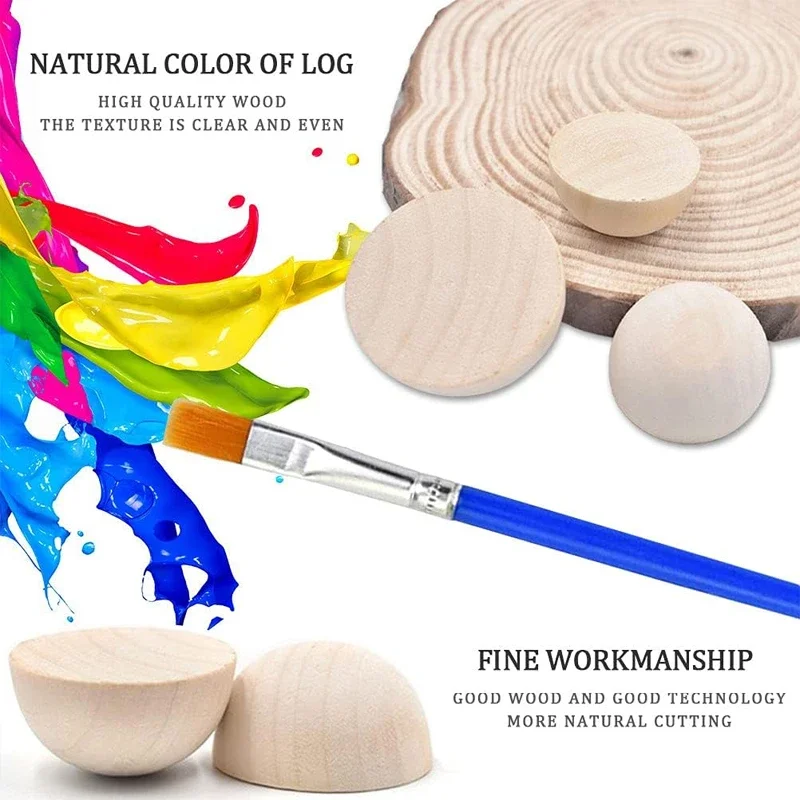 10 шт. 30 мм полудеревянные шарики необработанные круглые из натурального спилка