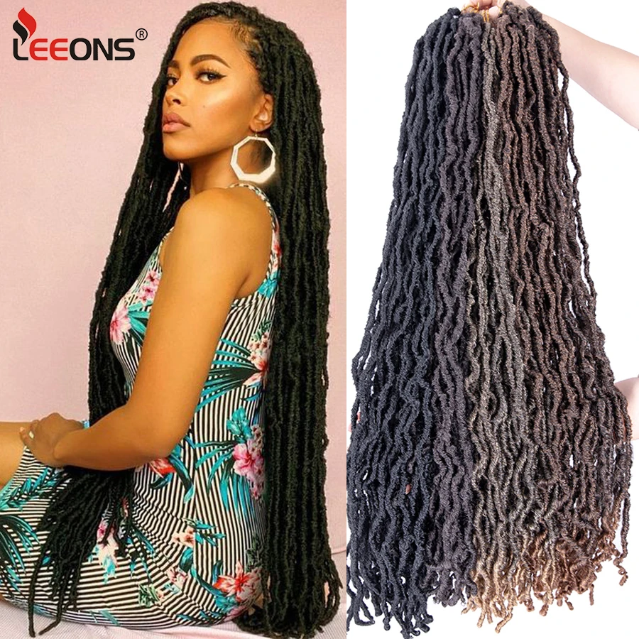 

36'' Faux Locs Soft Dreadlocks Crochet Hair Goddess Medusa Ombre Lightweight Natural 20Strands Nu Locs Pre-Braiding For Women