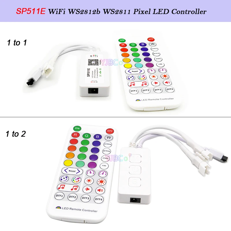 Music WiFi RGB LED Controller SP511E For WS2812b WS2811 Addressable Pixel LED Strip Dual Output Alexa Smart Voice APP Control