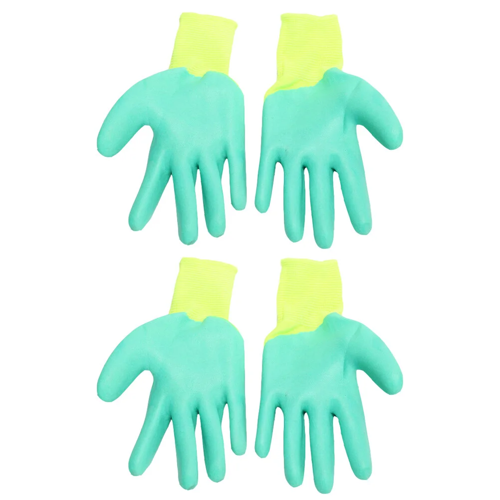 

2 Pairs Dog Bite Pet Keeping Gloves Feeding Supplies Thickening Protective Rubber Hand Protection Training