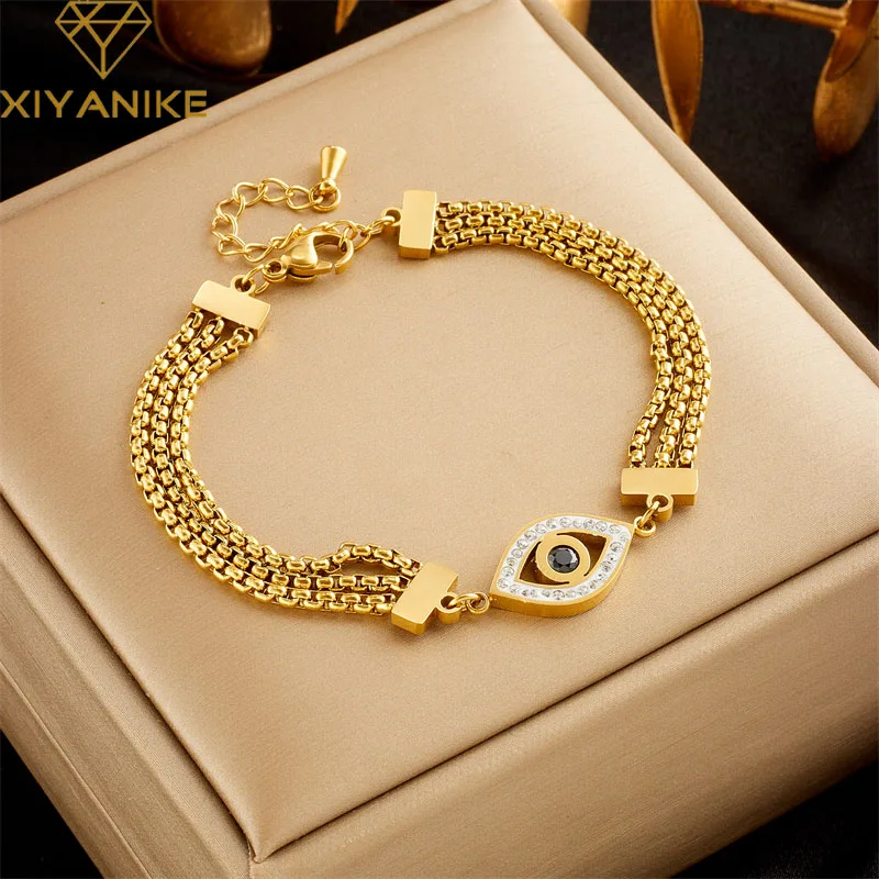 

XIYANIKE 316L Stainless Steel Bracelet Eyes Pendant Accessories for Women Exquisite New Trends Christmas Jewelry Gifts Pulsera