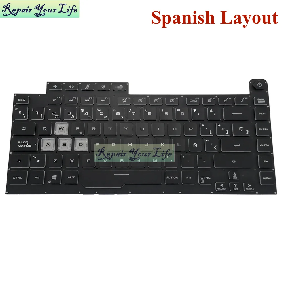 

G512 Latin Spanish RGB Backlight Keyboard for Asus ROG Strix G512LI G512LU G512LV G512LW G512LWS Series LA 0KNR0-4613SF00