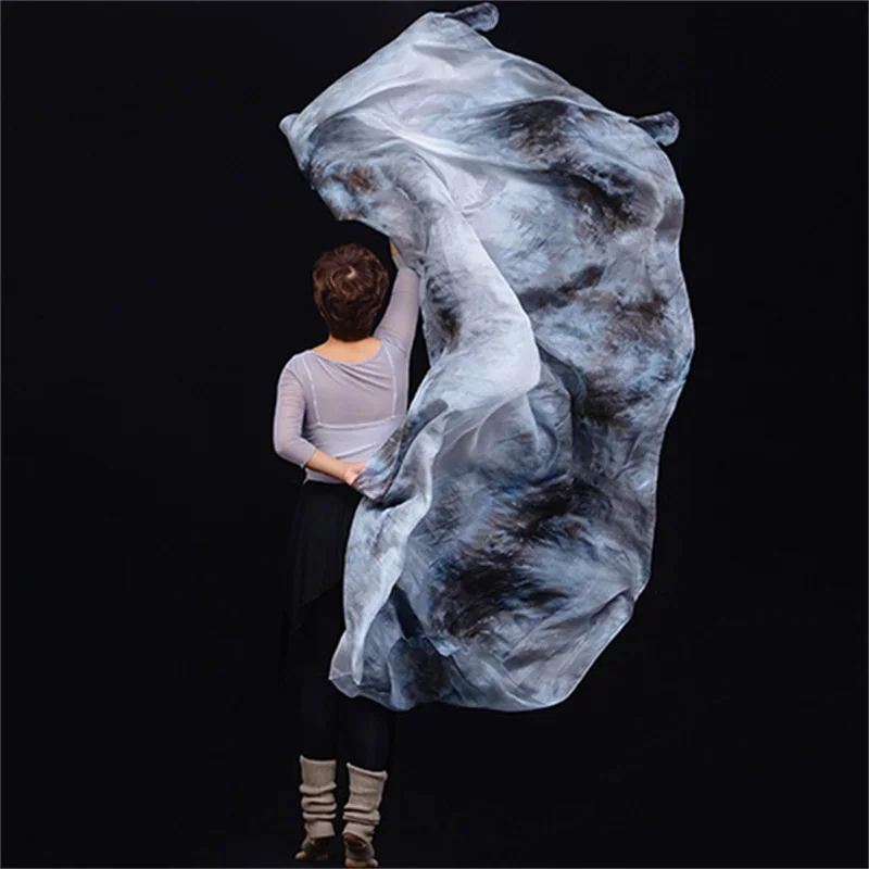 Прямоугольный Шелковый платок с вуалью для танцев Bellydance новый женский