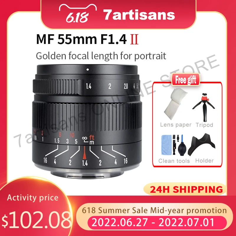 

7artisans 55 мм F1.4 II V2 портретный основной объектив с большой апертурой для Sony E-Mount Fuji Nikon Z M4/3 камера A6600 A6500 X-T4 Z6 ZFC
