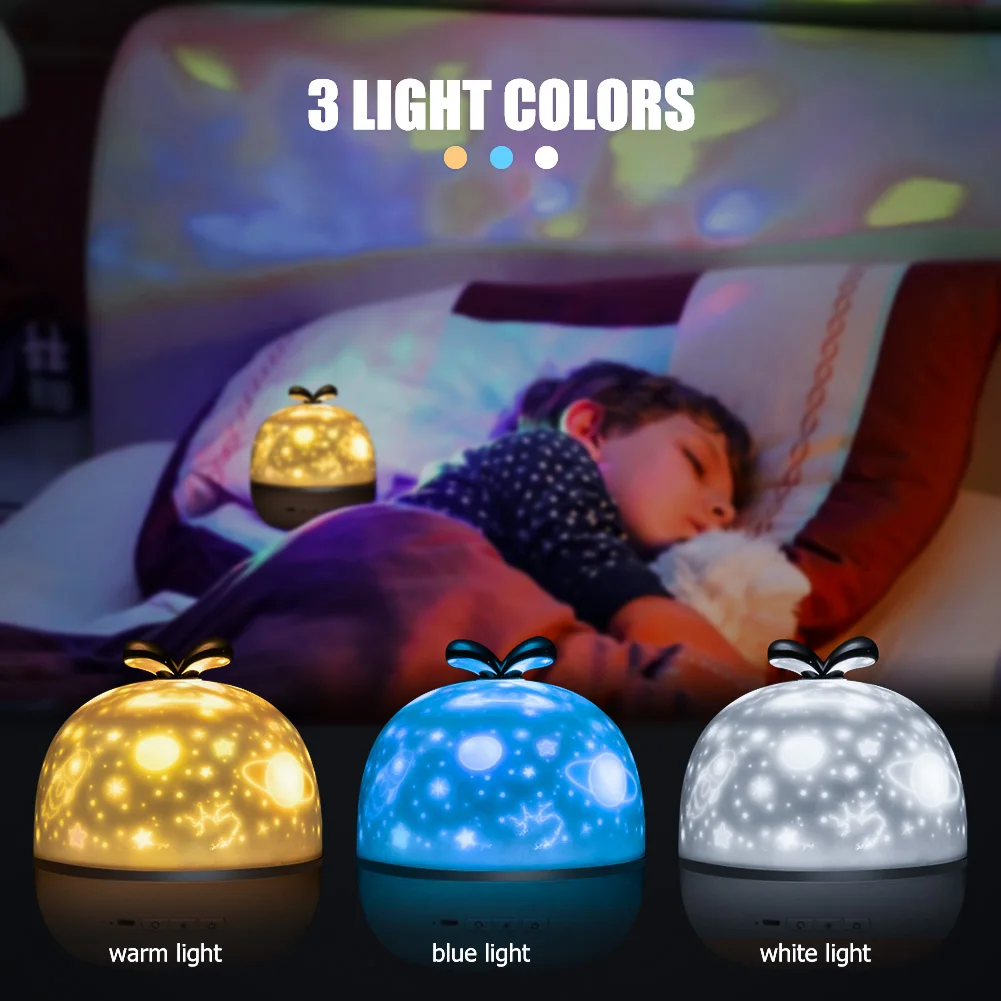 

Sleeping Light Bedroom Bedside Table Lamp Colorful Starry Sky Projector Night Light Rotation Moon Night Lamp Birthday Gift