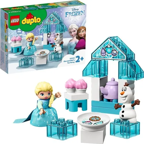 Оригинальный Конструктор LEGO DUPLO 10920, Эльза И Олаф, Чайная Вечеринка, игрушка для малышей, игровой набор, кирпичи, 17 шт. в возрасте + 2 шт. в подар...