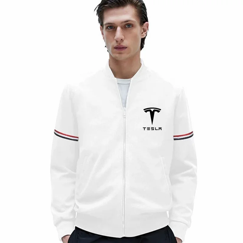 

2022 Summer Tesla Logo Men New Printed Comfortable Jacket Round Neck Jacket All-Match Fashion Hip Hop Sports High Street Top