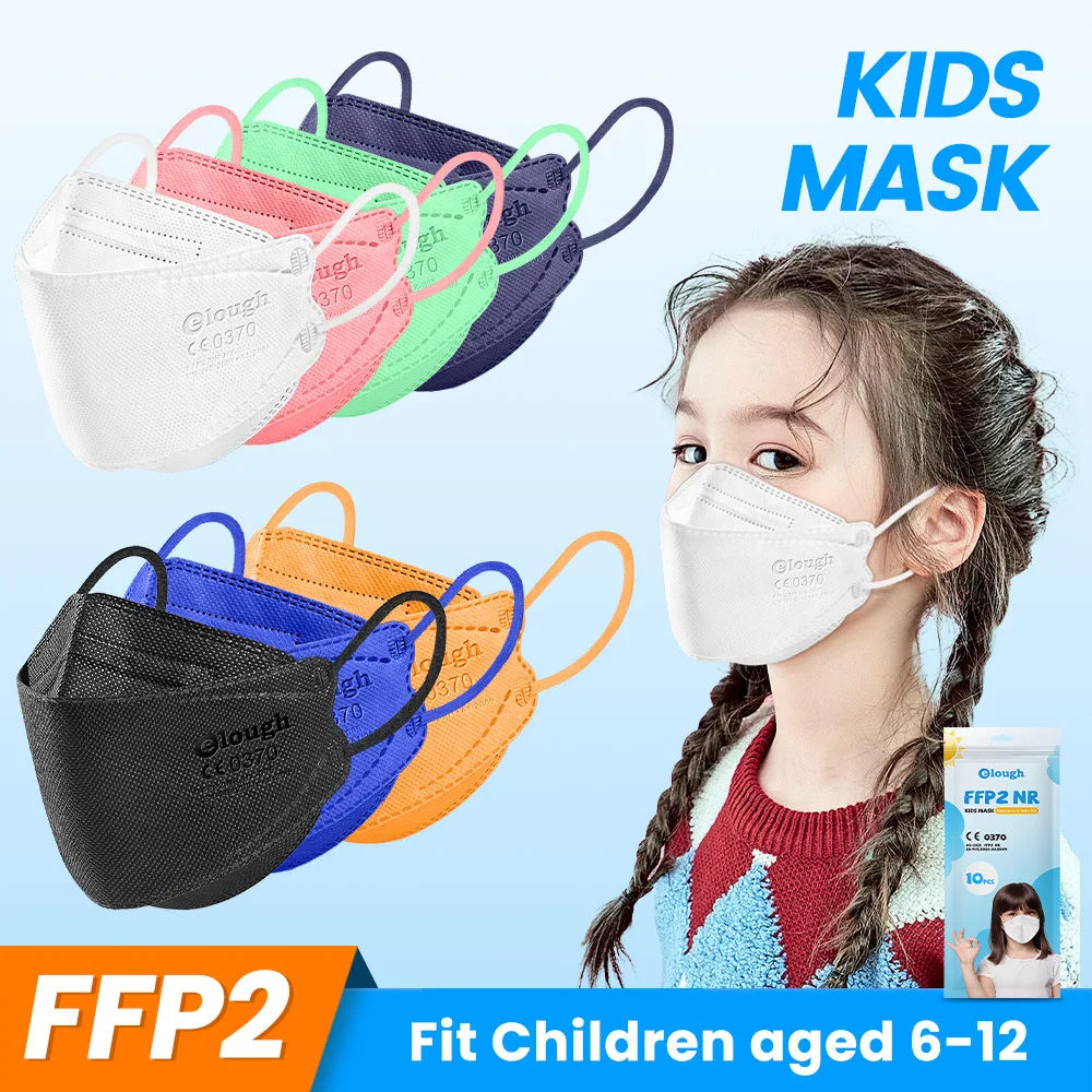 

20-100pcs Kids Mascarillas FFP2 Niños CE 4D Face Masks 10 Colors Elough Fish KN95 Masks Resuable 4 Layers Children Facial Cover