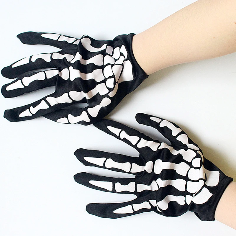 

Horror Skull Claw Bone Gloves Halloween Ghost Gloves Hand Warm Non Slip Cosplay Skeleton Show Gloves Five Fingers Mittens