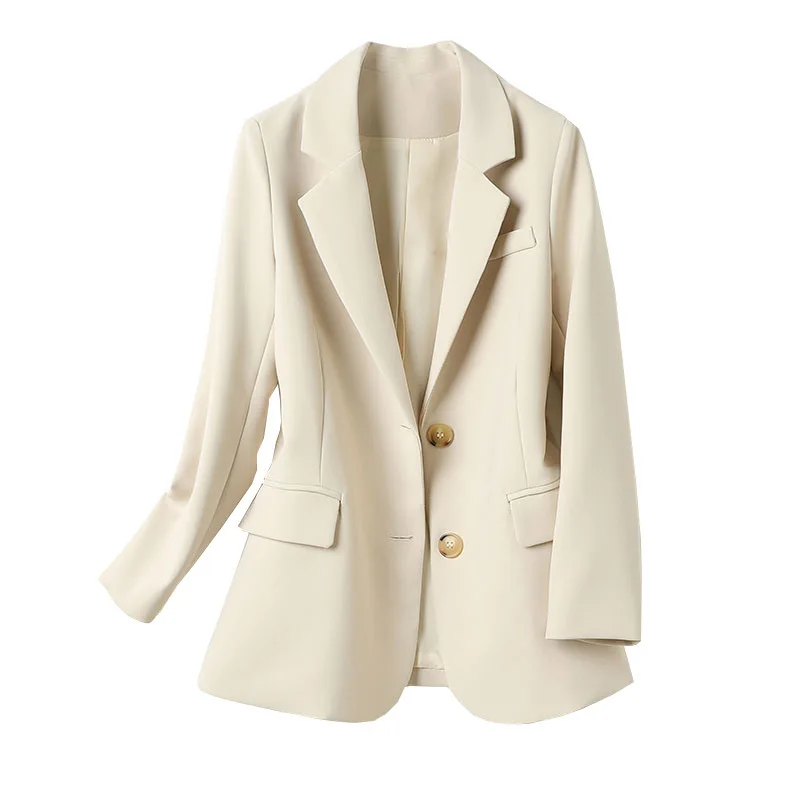 

Women's Casual Blazer Single Breasted 2022 Vintage Notched Collar Long Sleeve Pockets Oversized Office Blazer traf Jacket women