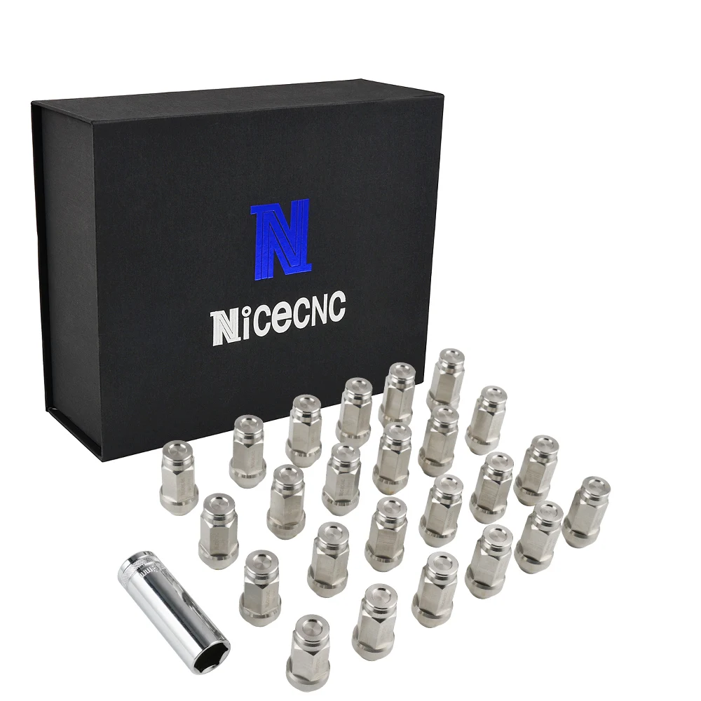 

NICECNC Anti-Rust Steel 24PCS 14mmX2 M14X2 14X2 Conical Taper Wheel Lug Nuts Set