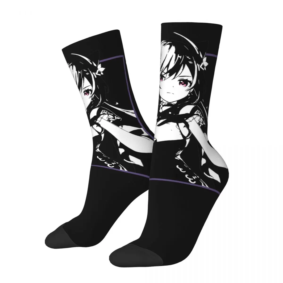 Модные мужские носки повседневные Genshin Impact Носки Keqing из полиэстера женские