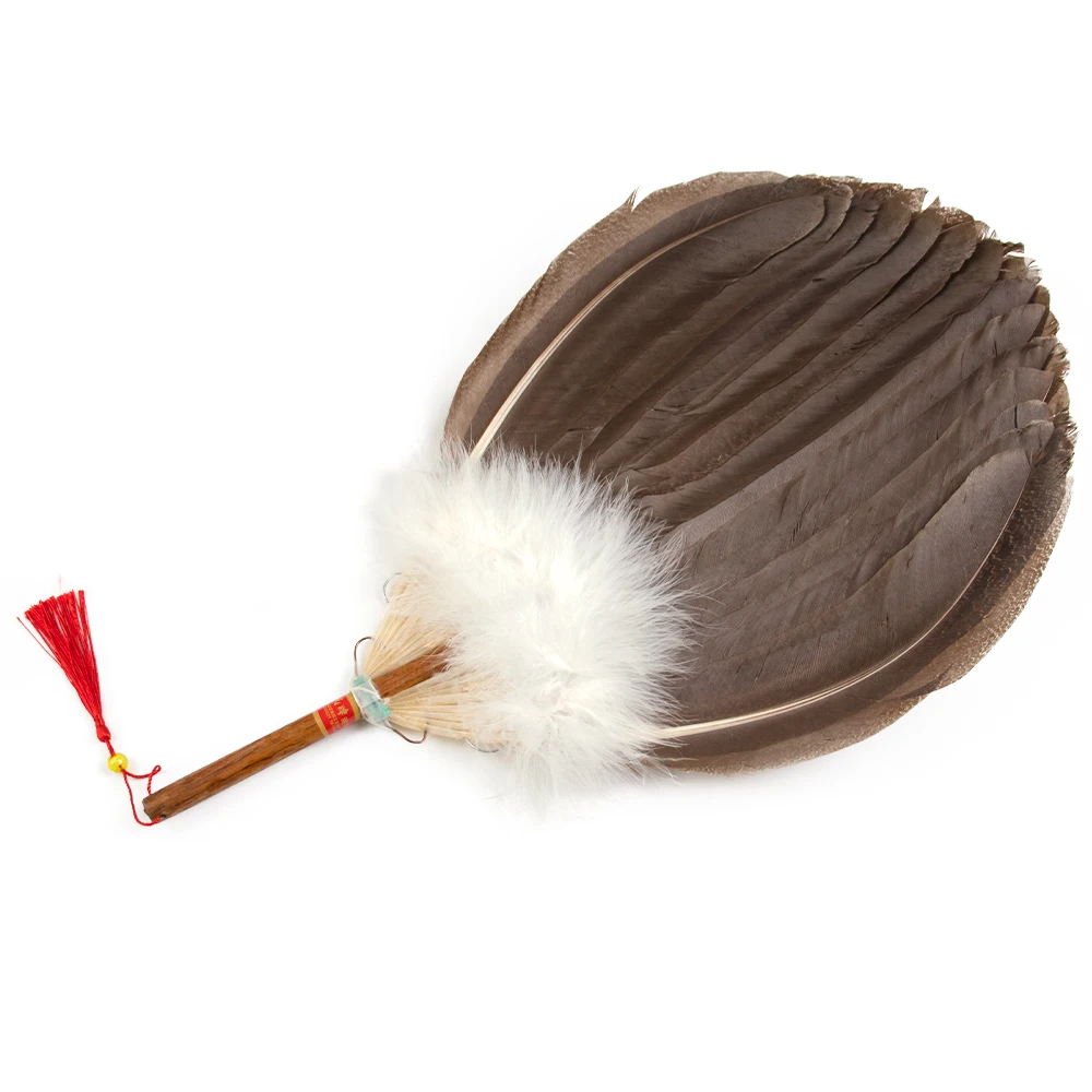 

Веер для рукоделия в китайском стиле, веер ручной работы с перьями, старинный веер в виде лианских перьев, веер в виде плетеных перьев Kong Ming