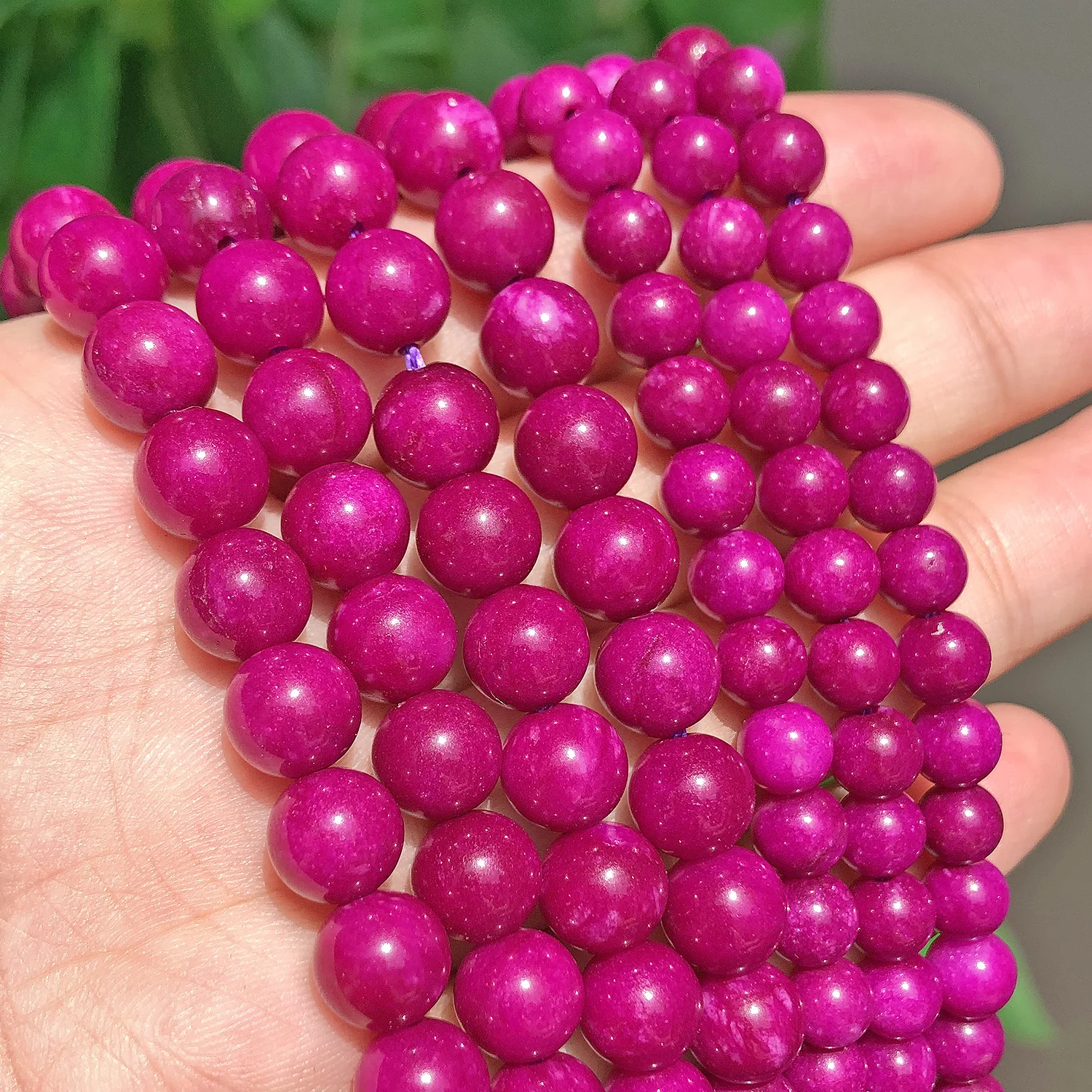 Бусины из натурального камня фуксия Sugilite нефритовые круглые бусины россыпью