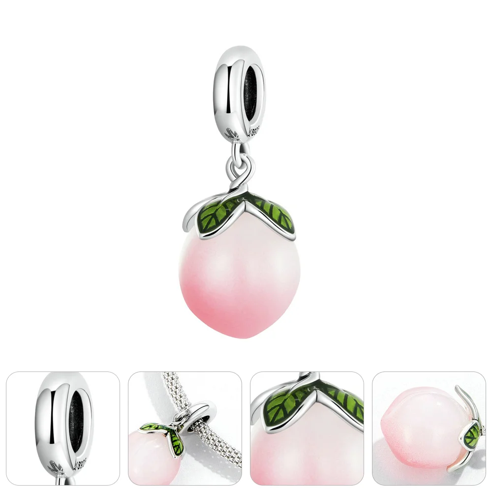 

Enamel Charm Peach Charms Pendant Dangle Pendants Craft Bracelet Supplies Making Jewelry Dainty Theme Metal Keychains Fruit