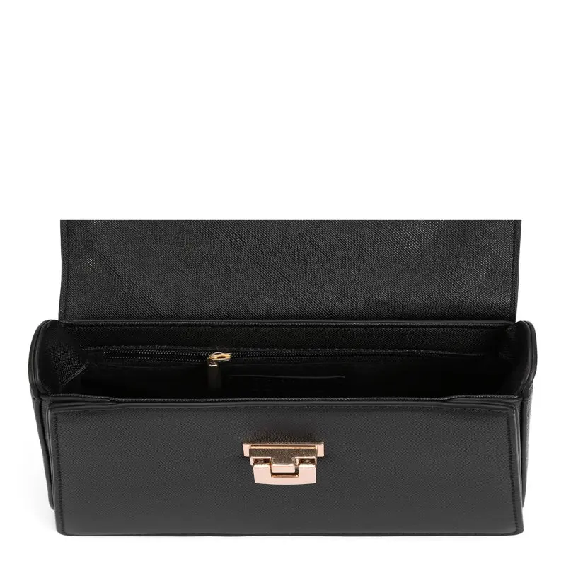 BeCool Women's Adult Top Handle Satchel Handbag with Lock Black
